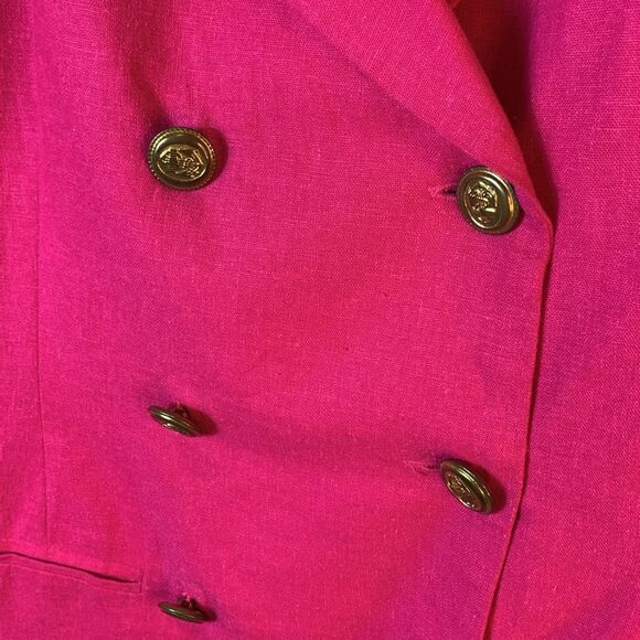Vintage Brownstone Studio Pink Linen Blend Double-Breasted Women's Blazer Sz 12 - Picture 6 of 13